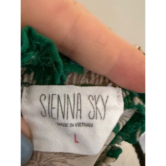 Sienna Sky Green Floral Sleeveless Ruffle top - Picture 2 of 5